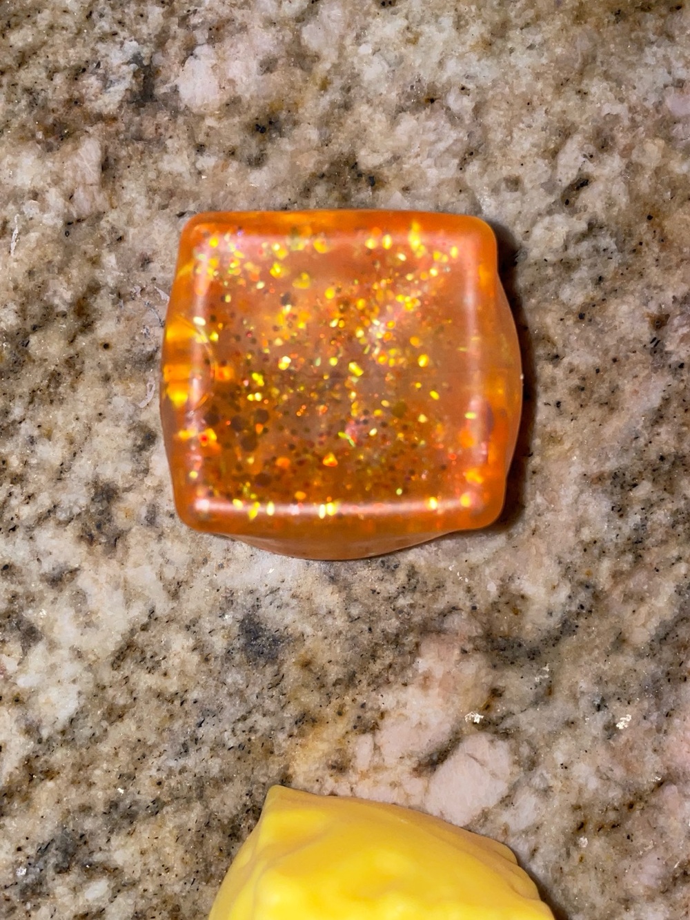 Glittery Orange Squishy Cube